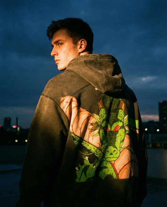 Sun Faded Majin Vegeta Heavyweight Hoodie