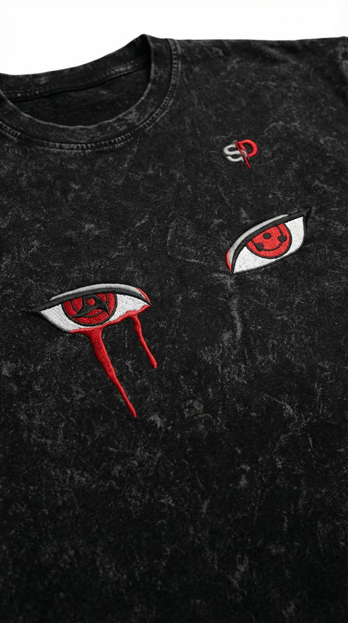 Itachi Snow Wash Heavyweight Oversized T-Shirt - 260 GSM Senpai Drip
