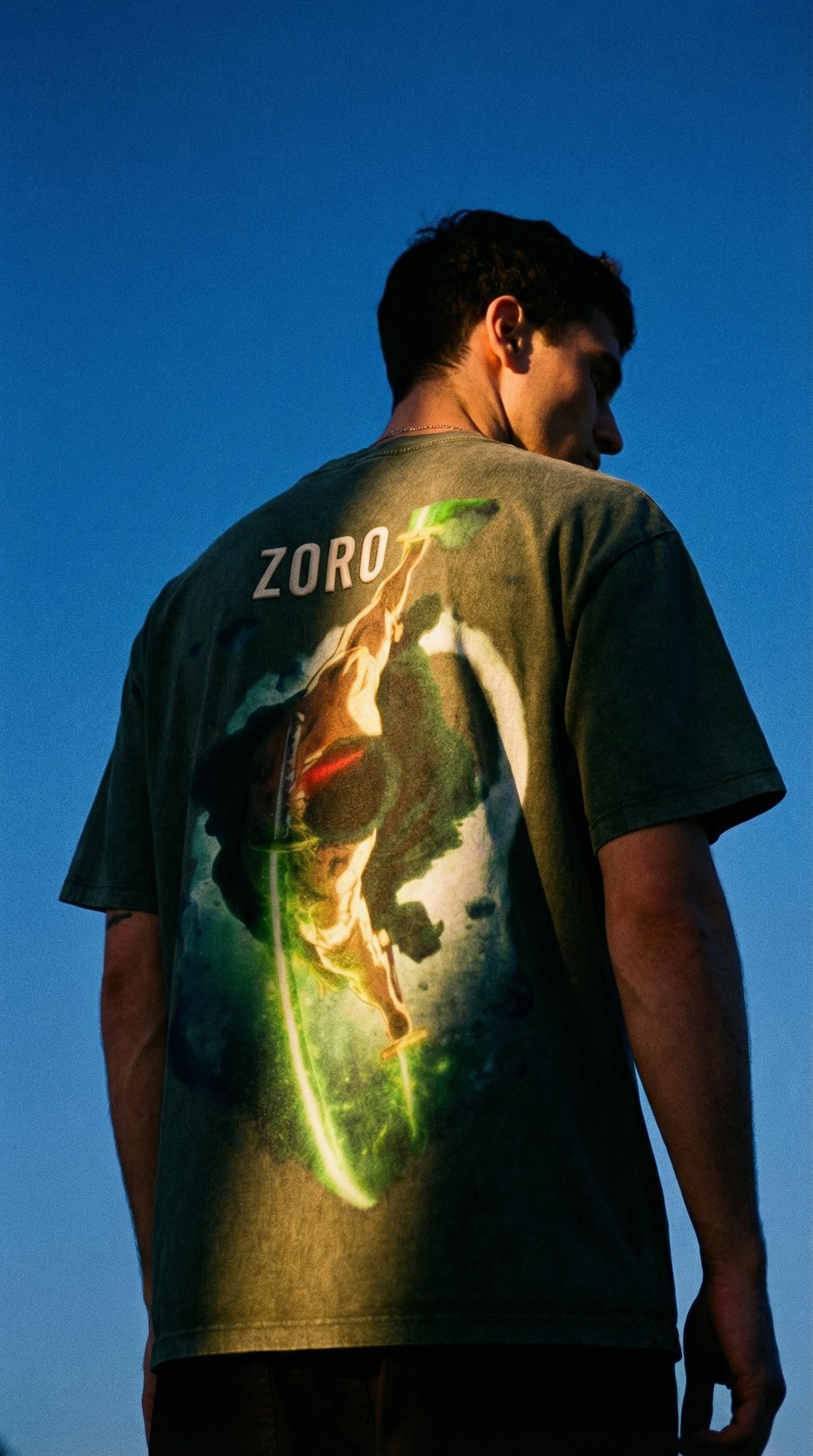 Zoro Snow Wash Heavyweight Oversized T-Shirt - 285 GSM Senpai Drip