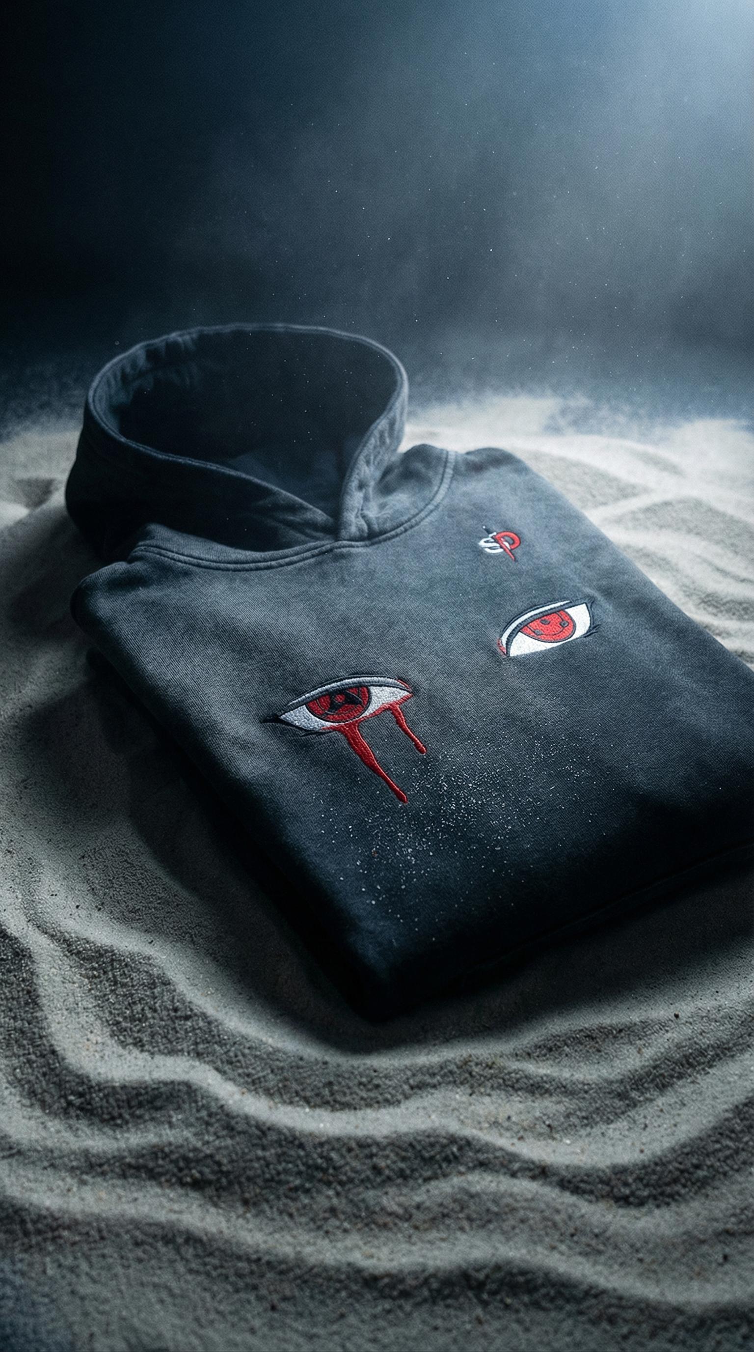 Itachi Sun Faded Heavyweight Oversized Hoodie - 400 GSM Senpai Drip