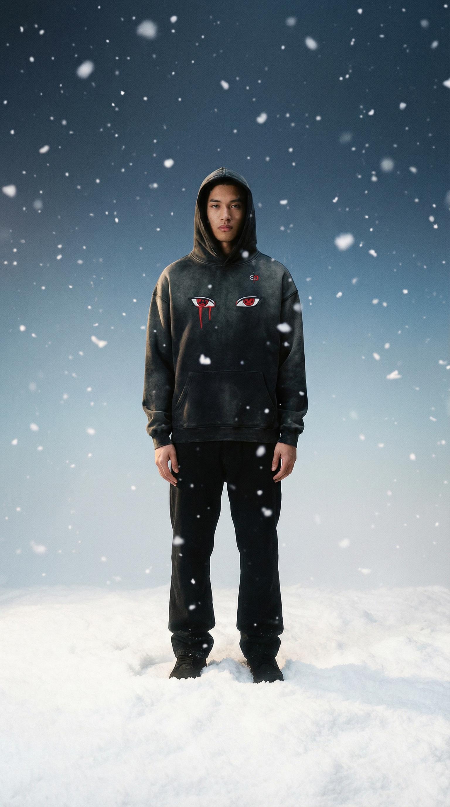 Itachi Sun Faded Heavyweight Oversized Hoodie - 400 GSM Senpai Drip