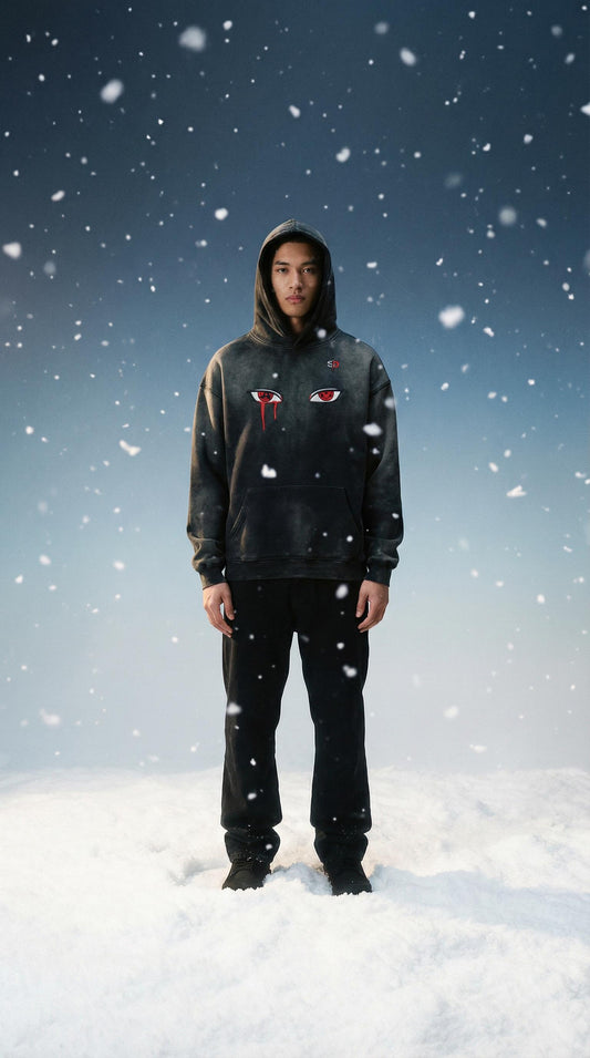 Itachi Sun Faded Heavyweight Oversized Hoodie - 400 GSM Senpai Drip