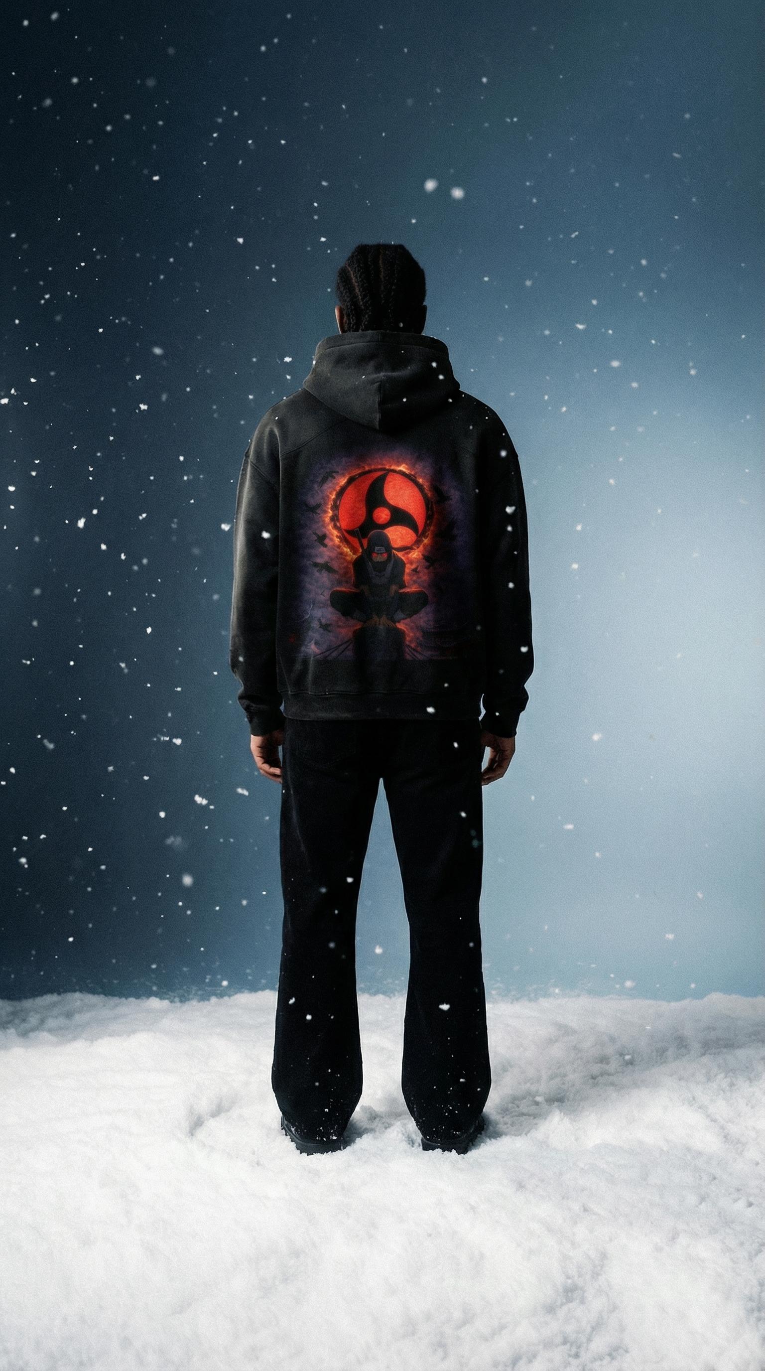Itachi Sun Faded Heavyweight Oversized Hoodie - 400 GSM Senpai Drip