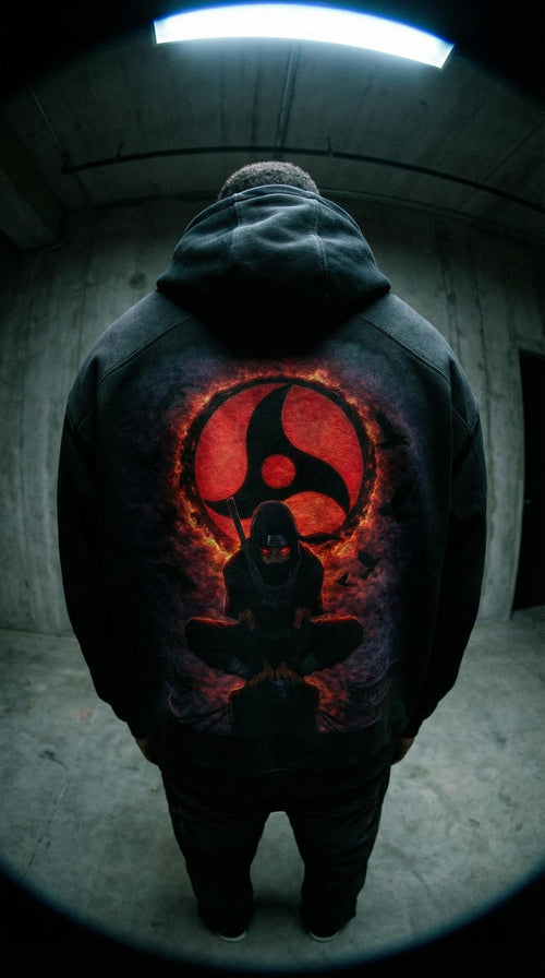 Itachi Sun Faded Heavyweight Oversized Hoodie - 400 GSM Senpai Drip