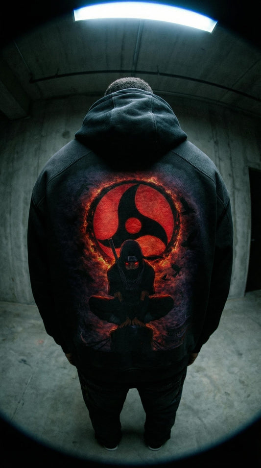 Itachi Sun Faded Heavyweight Oversized Hoodie - 400 GSM Senpai Drip