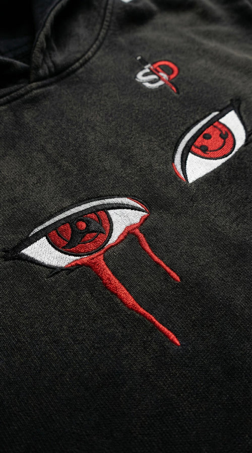 Itachi Sun Faded Heavyweight Oversized Hoodie - 400 GSM Senpai Drip