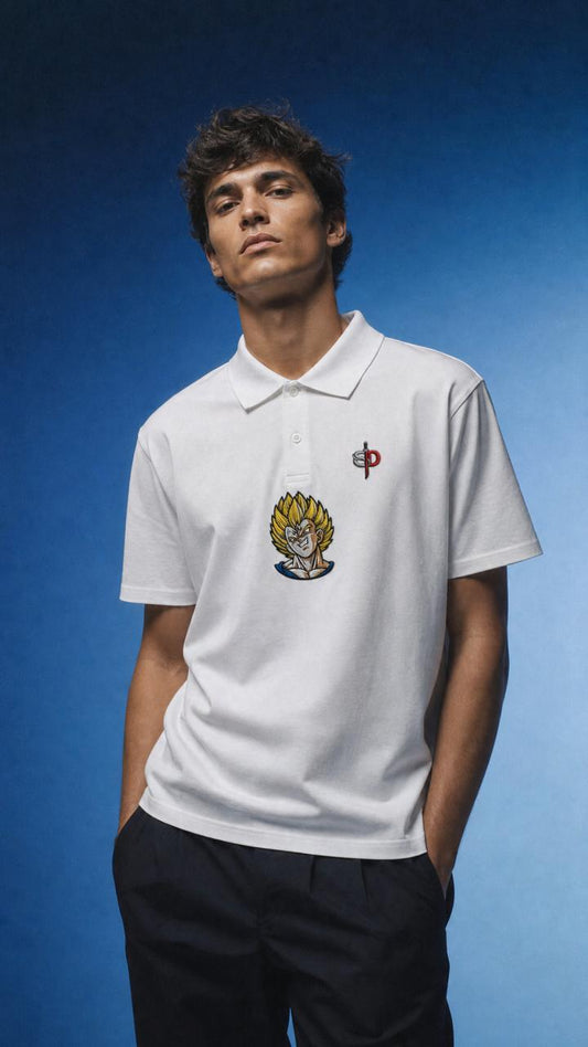 Majin Vegeta Premium Oversized Polo Shirt - 240 GSM Senpai Drip