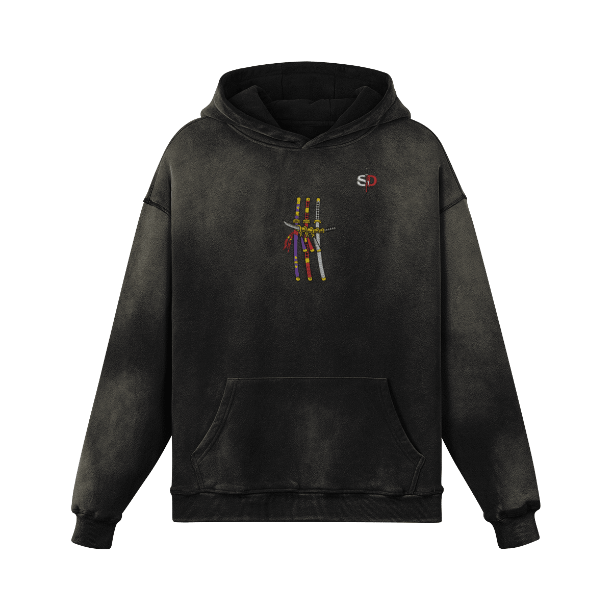Zoro Sun Faded Heavyweight Oversized Hoodie - 400 GSM - Senpai Drip