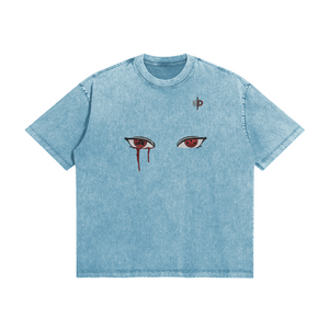 Itachi Embroidery Vintage Wash Oversized T-Shirt - 285 GSM