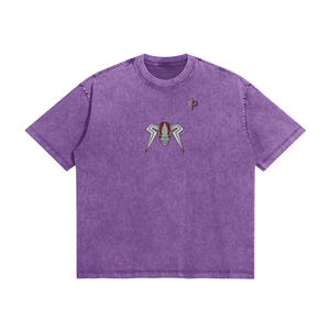 Ichigo Embroidery Vintage Wash Oversized Glow T-Shirt - 285 GSM